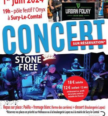 Concert caritatif : Urban Folky et Stone Free (Lutter contre la maladie de Charcot)